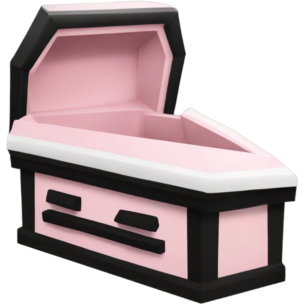 Light pink and black coffin with cross on it emoji