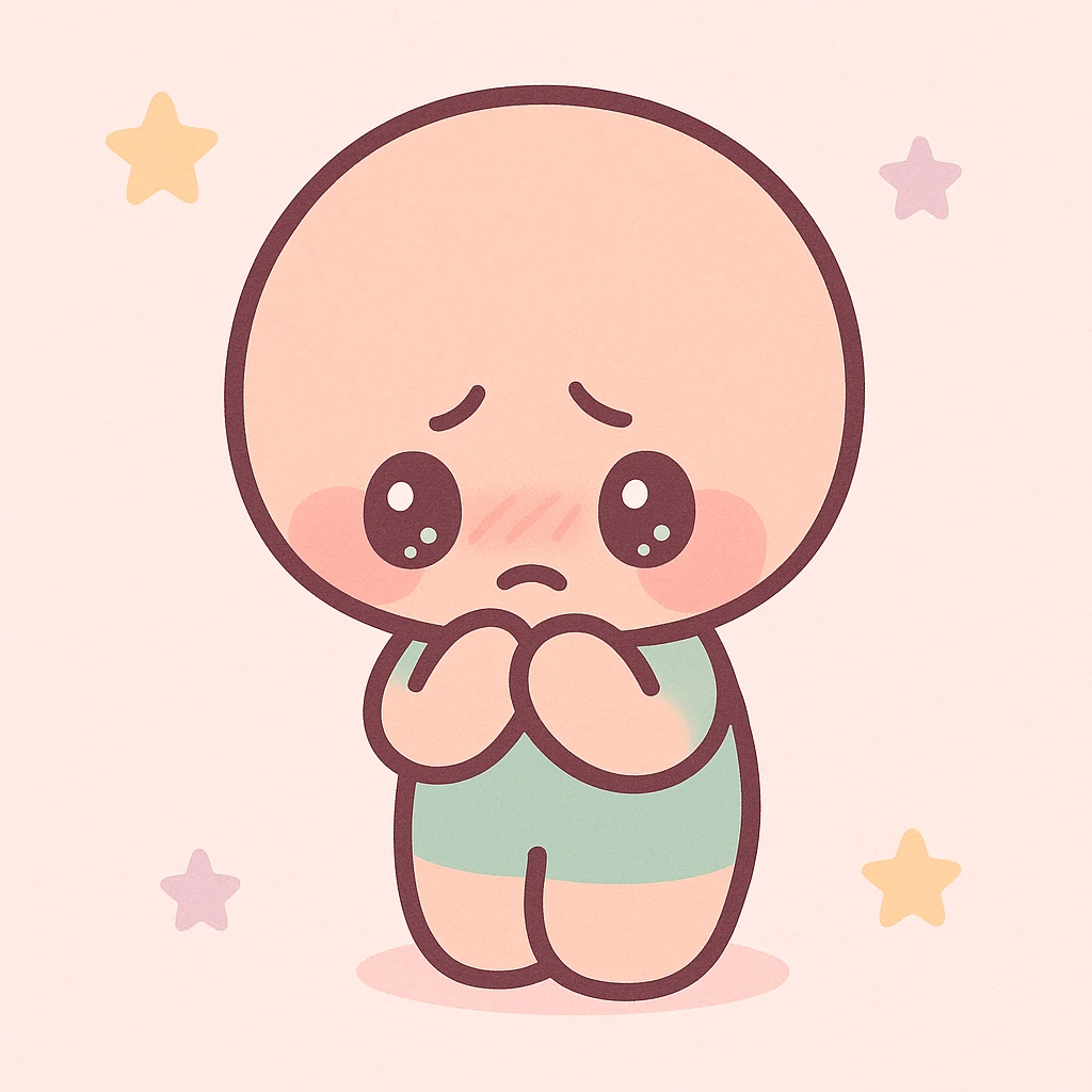 the concept of shame, interpreted visually, emotional expression, body language, cute kawaii style, soft colors, abstract background emoji