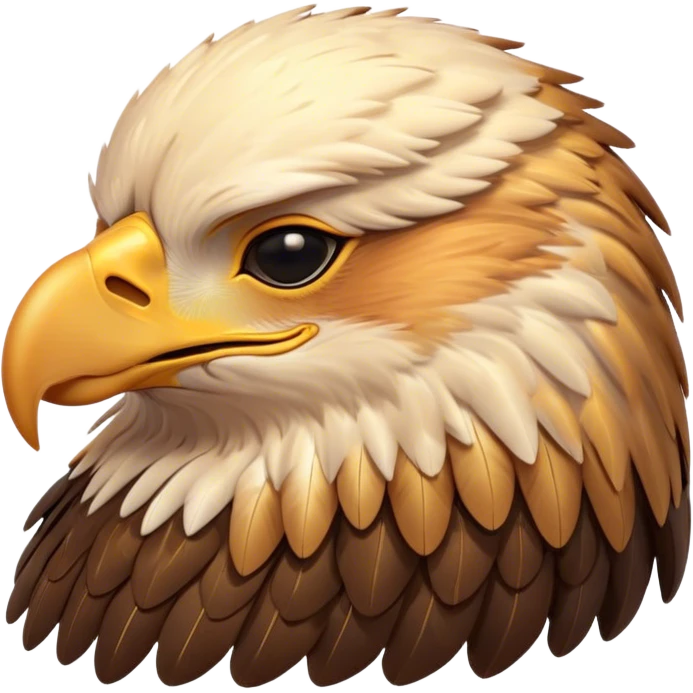 Meme-Worthy Cute Sleeping Golden Eagle Portrait Emoji, Head resting peacefully with a contented smile, showcasing a stately, broad-beaked form with eyes gently closed in serene slumber and luxuriously soft, golden plumage, Simplified yet adorably endearing features, highly detailed, glowing with a soft, drowsy amber light, high shine, relaxed and utterly lovable, stylized with an air of playful laziness, soft glowing outline, capturing the essence of a sleeping golden eagle that feels destined to become the next viral icon of adorable rest! emoji