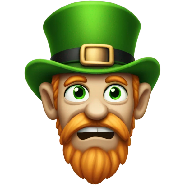 Leprechaun with a black eye emoji