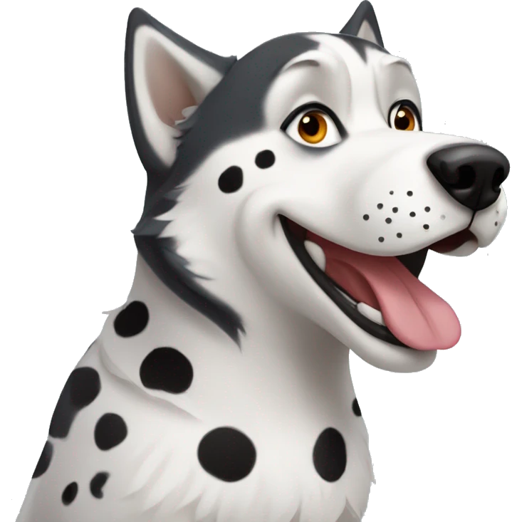 Husky with dalmatian emoji