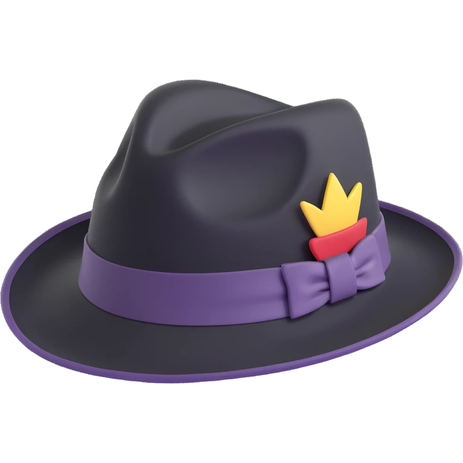 front-facing trilby hat neutral color emoji