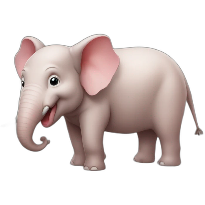 Un cochon sur un elephant emoji