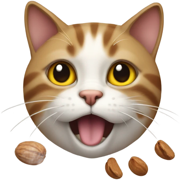 Cat throwing up nuts emoji