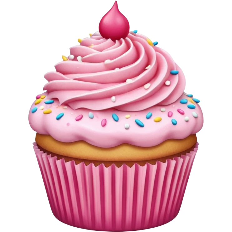 Cupcake with pink icing emoji