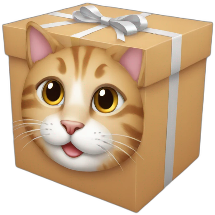 cat gift box emoji