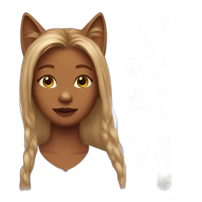 Cat with a human. hair emoji