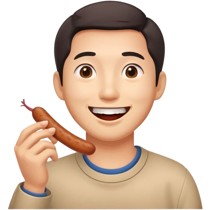 Asian eating sausage  emoji