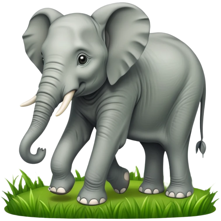 An elephant is walking through the meadow. emoji