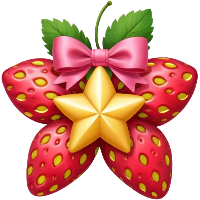 A strawberry star with a bow emoji