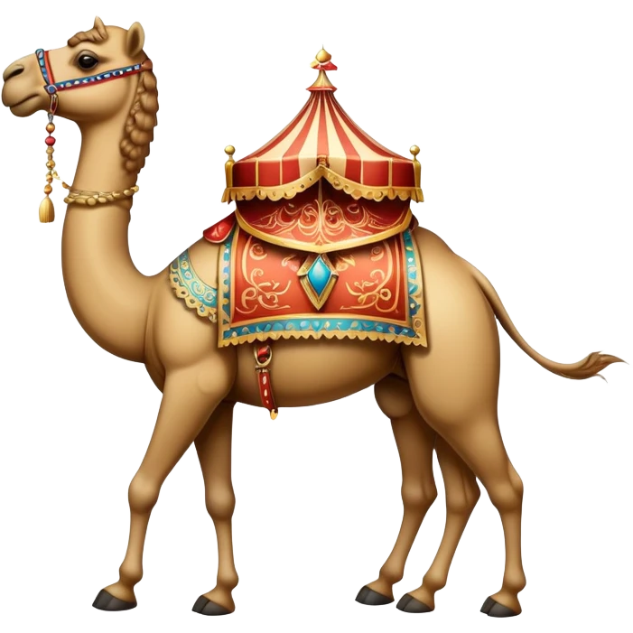 Vintage Arabian circus camel with filigree emoji