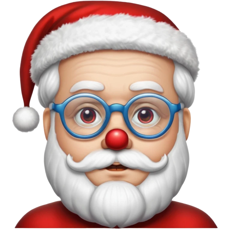 santa with clown and glasses emoji