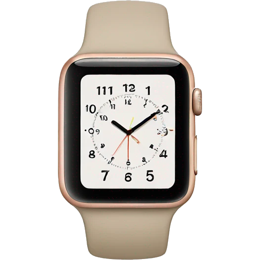 beige apple watch with beige clock face emoji
