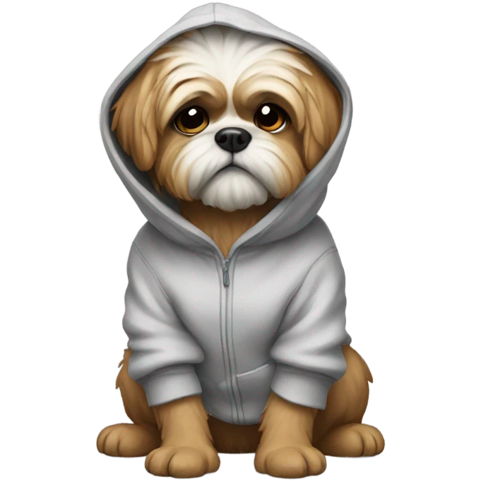 Shitzu wearing hoodie emoji