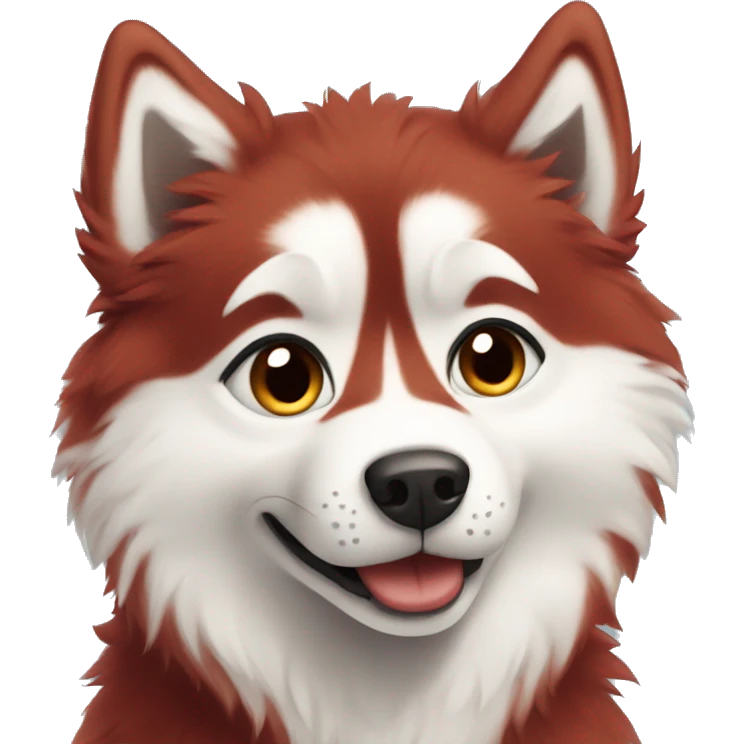 Cute Red fluffy husky  emoji