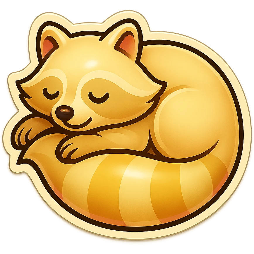 Very Light Blonde raccoon sleeping  emoji