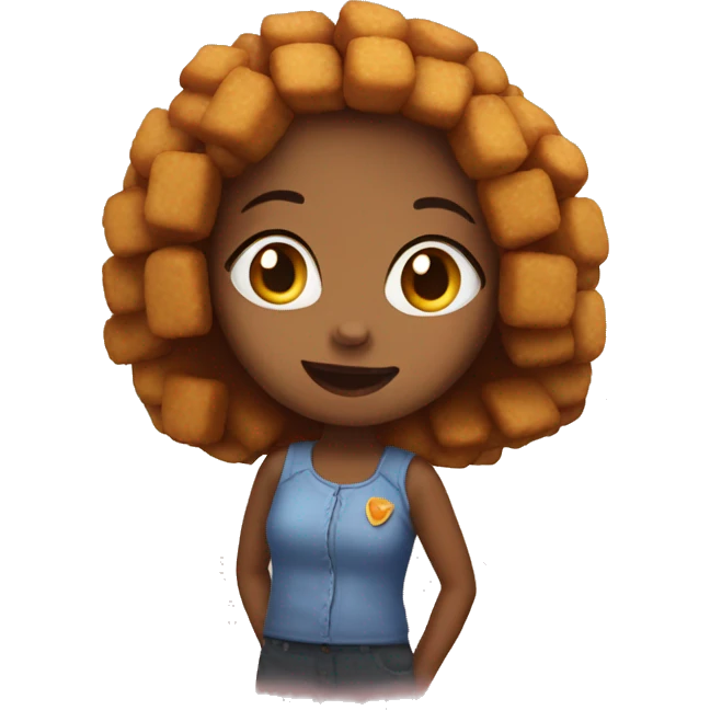 Girl with chicken nuggets  emoji