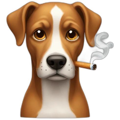 Smoking dog emoji