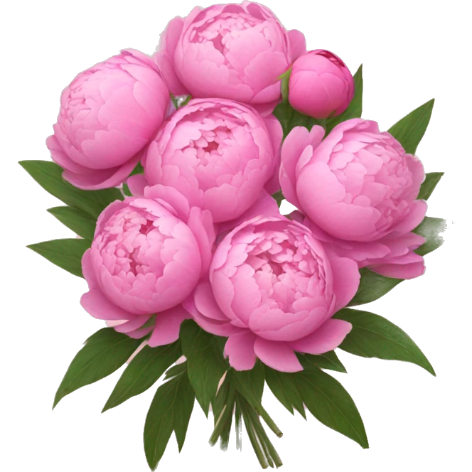 Bouquet of pink peonies emoji