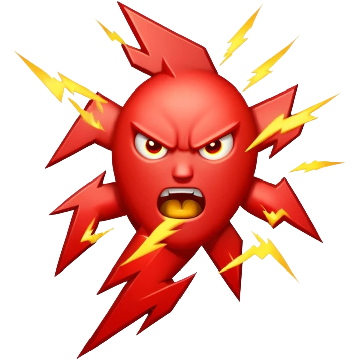Rayos sentellas con furia rojo que exprese molesta con rayos emoji