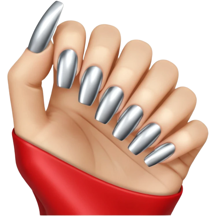 chrome acrylic nails emoji