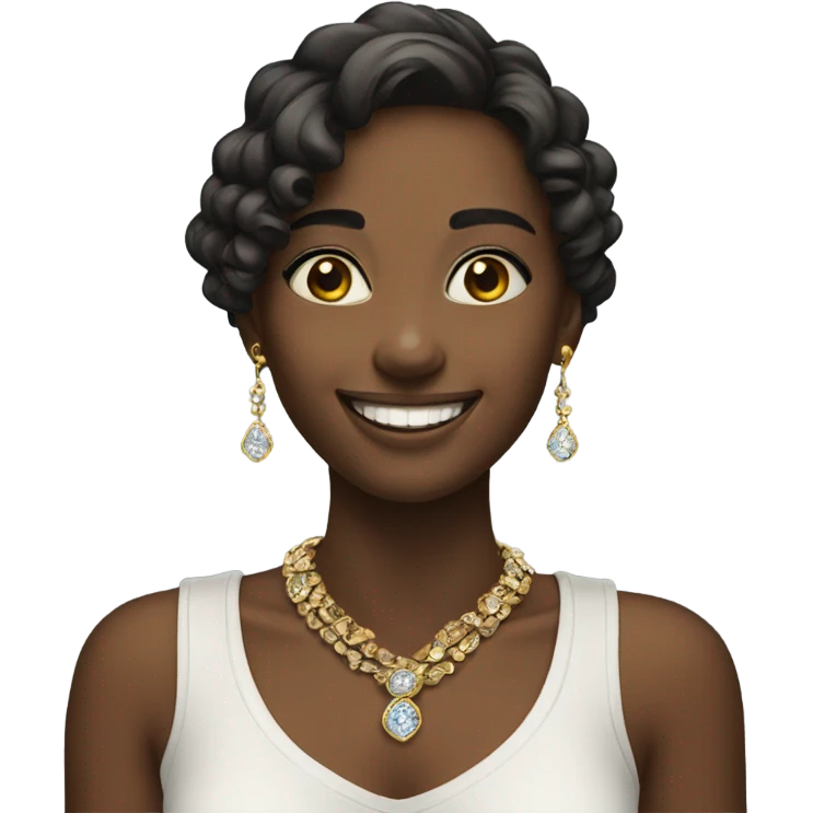 smiling girl with jewelry emoji