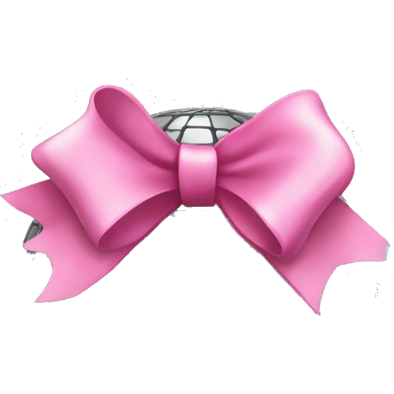 disco ball with a pink bow emoji
