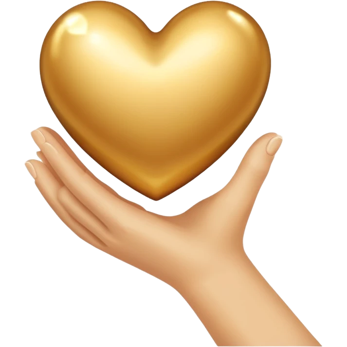 Золотое серде в руке emoji