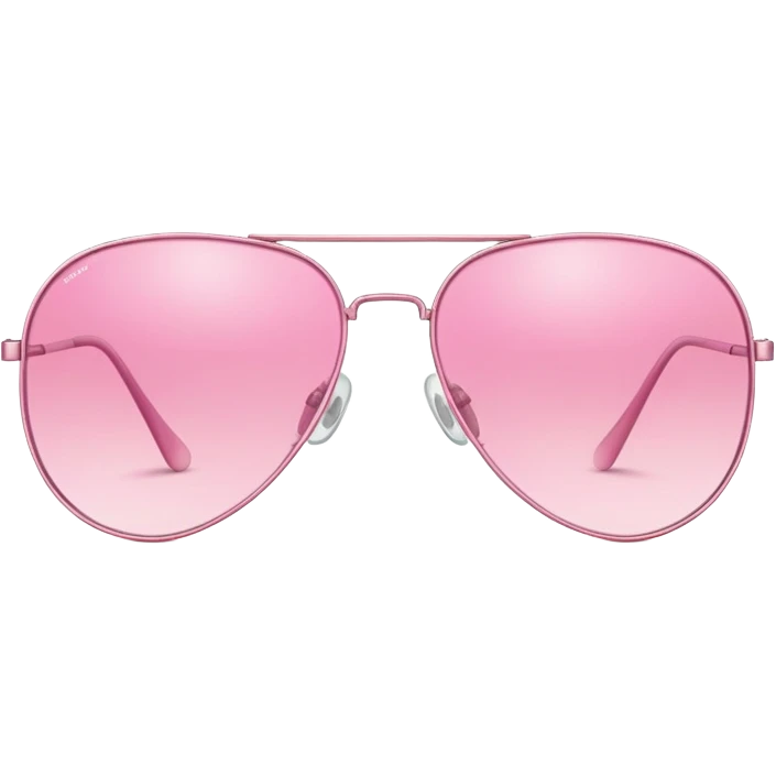 pink aviator glasses, classic pilot style with pink tinted lenses and thin metal frame emoji