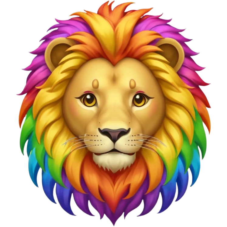 Lion rainbow emoji