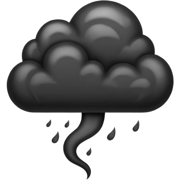 curved, black, poisonous, black smoke emitted emoji