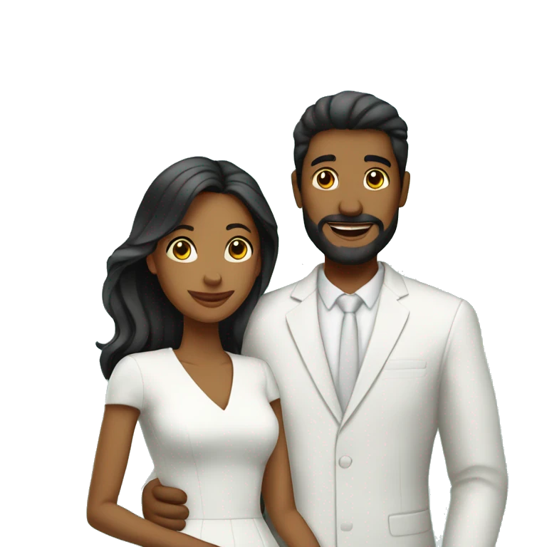 Hombre blanco y mujer negra casados emoji