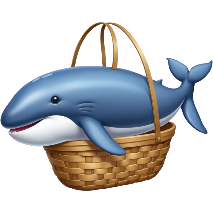 a blimp, carrying a whale in the basket emoji