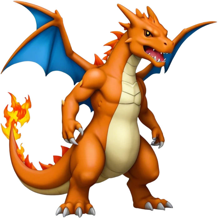 Cool edgy Greymon-Charizard-Digimon, full body  emoji