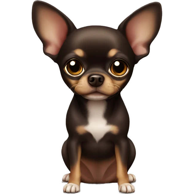 Dark Brown Chihuahua cute  emoji