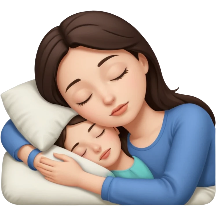 Brunette girl sleeping emoji