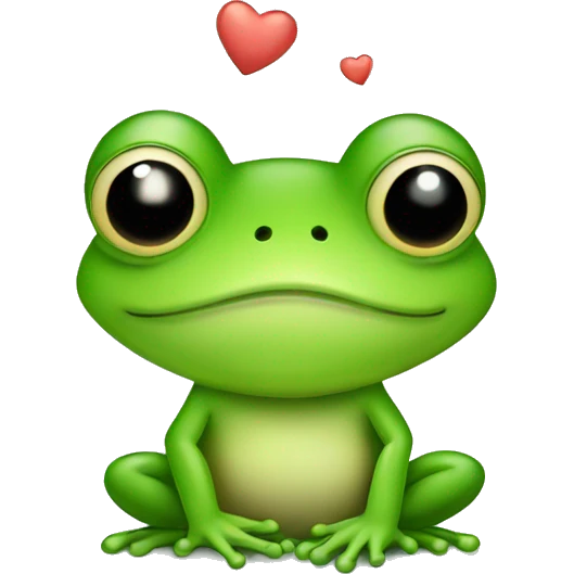 Cute frog with kisses  emoji