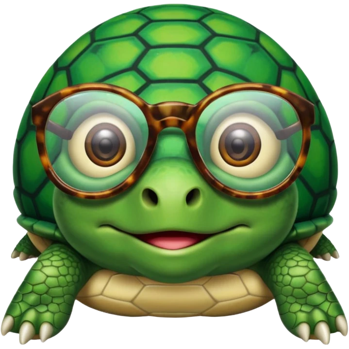 Turtle with glasses emoji