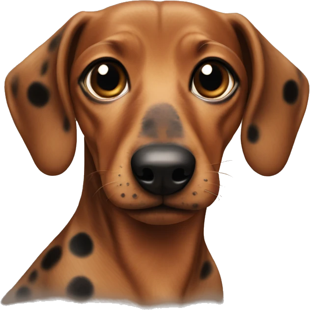 Brown dachshund with black spots  emoji