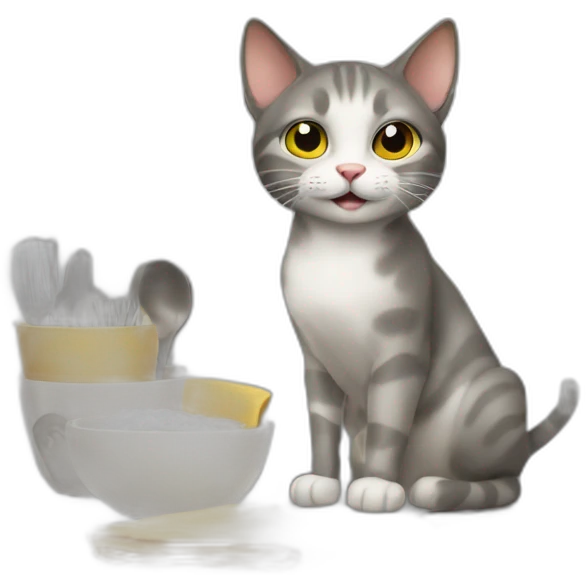 Cat doing dishes emoji