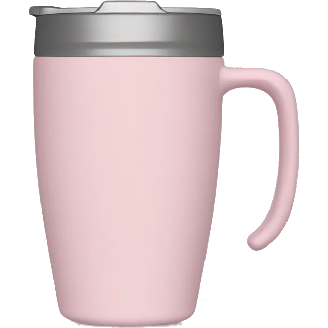 Light pink tumbler with handle emoji
