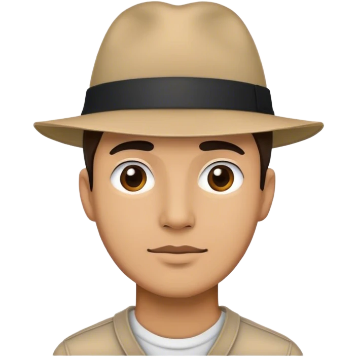 black outline of a man wearing a hat emoji