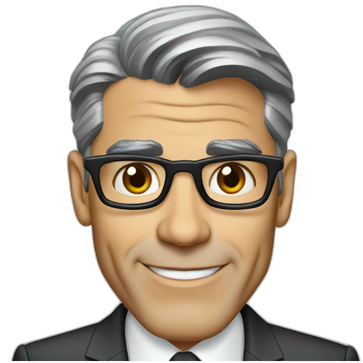 george clooney cartoon wearing suit emoji