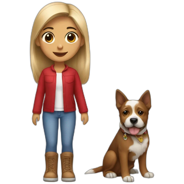 Venezuelan girl with a west highland teerier dog emoji