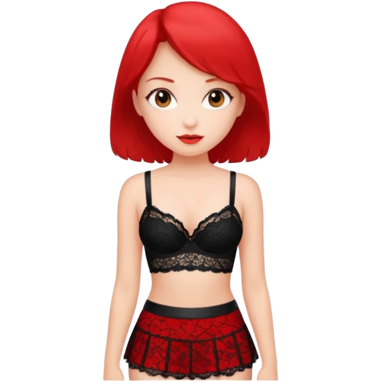 Girl with sexy bra and miny skart emoji