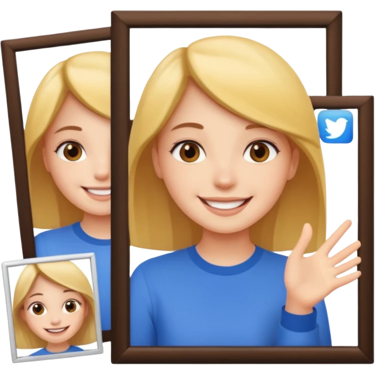 a girly two frames of photos emoji