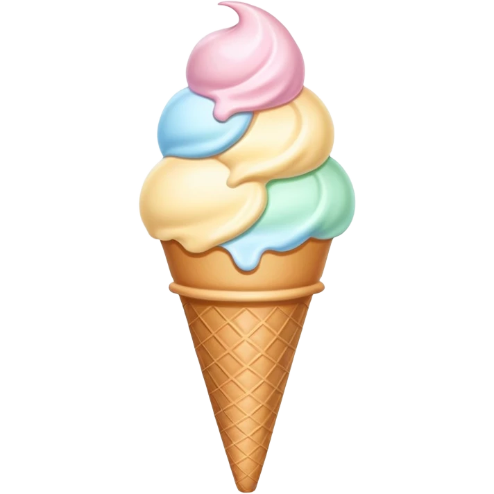 Ultra simple ice cream cone with flat colors and no details emoji