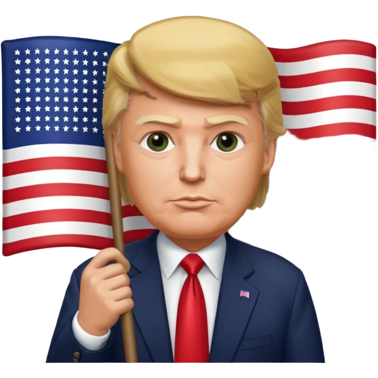 Donald trump holding American flag  emoji