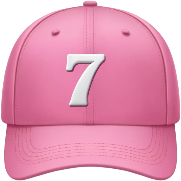 pink cap with number “7” on it emoji