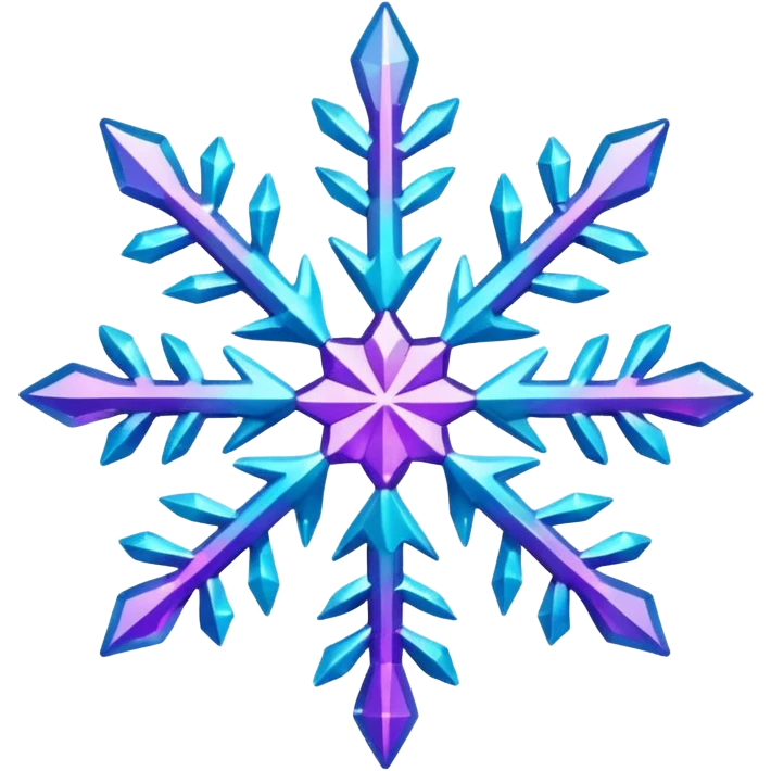 cyan and purple snowflake glitter emoji